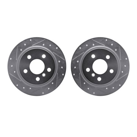 DYNAMIC FRICTION CO Rotors-Drilled and Slotted-SilverZinc Coated, 7002-32014 7002-32014